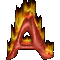 A flaming letter A.