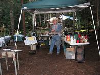 photo of Jens and his camp kitchen