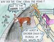 Cow Crossing cartoon