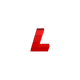 An exploding letter L.